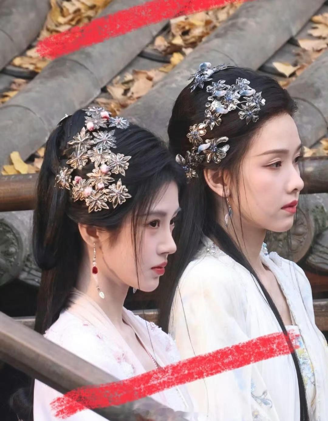 鞠婧祎、陈都灵同框侧颜生图，好美好的姐妹花[爱慕] 