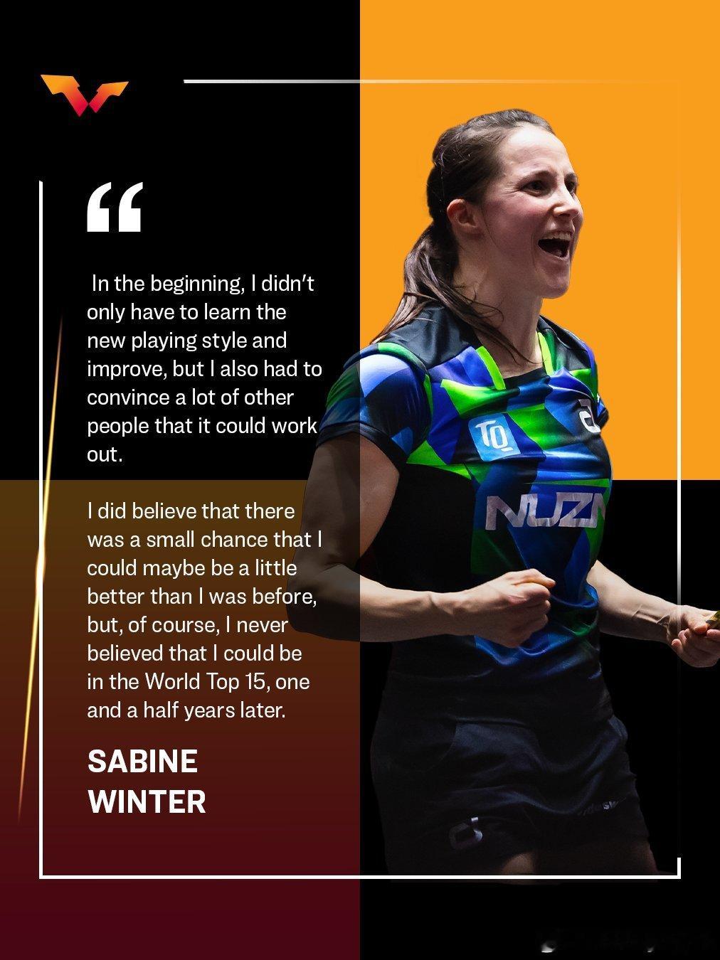 沙宾·温特的“激进风格转变”如何助她跻身世界第九在过去16个月里，Sabine 