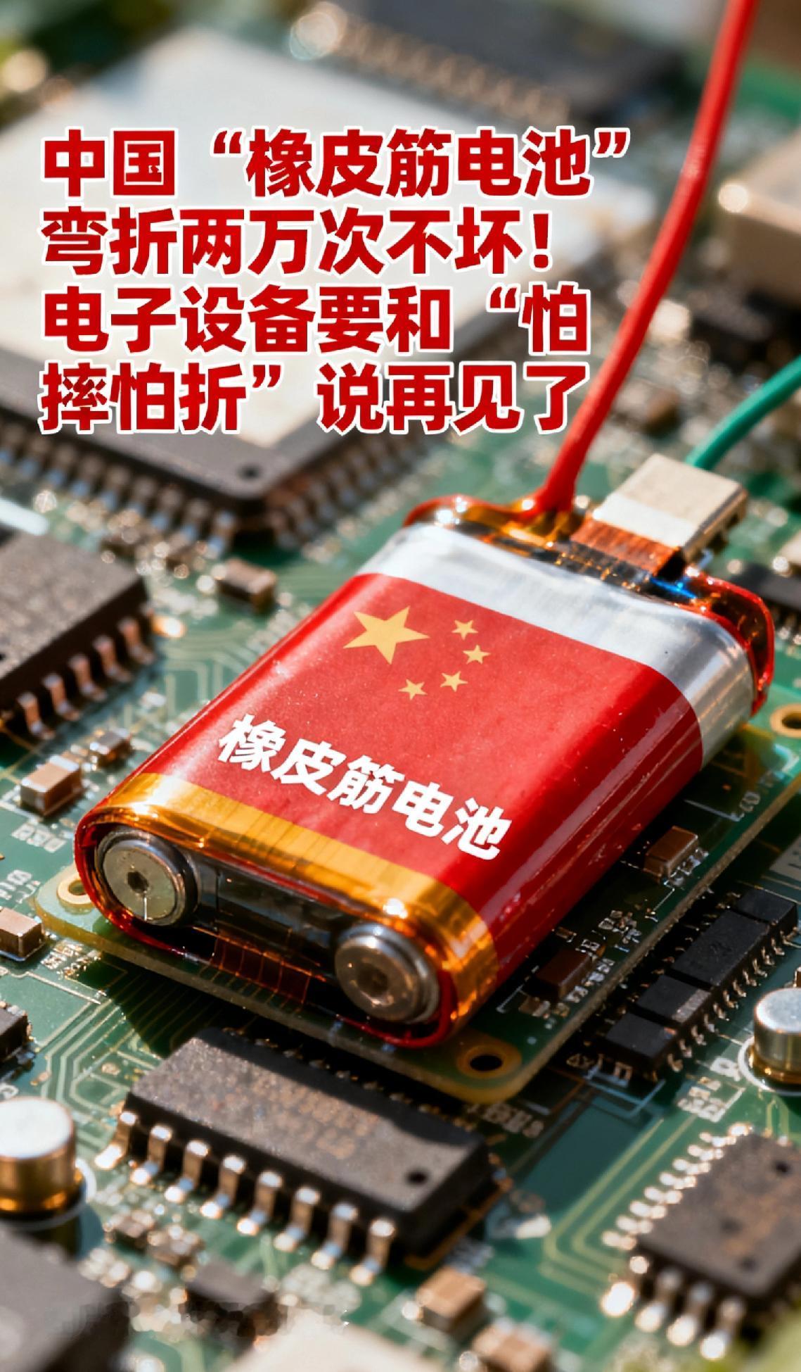 中国“橡皮筋电池”弯折两万次不坏！电子设备要和“怕摔怕折”说再见了
 
你敢信？
