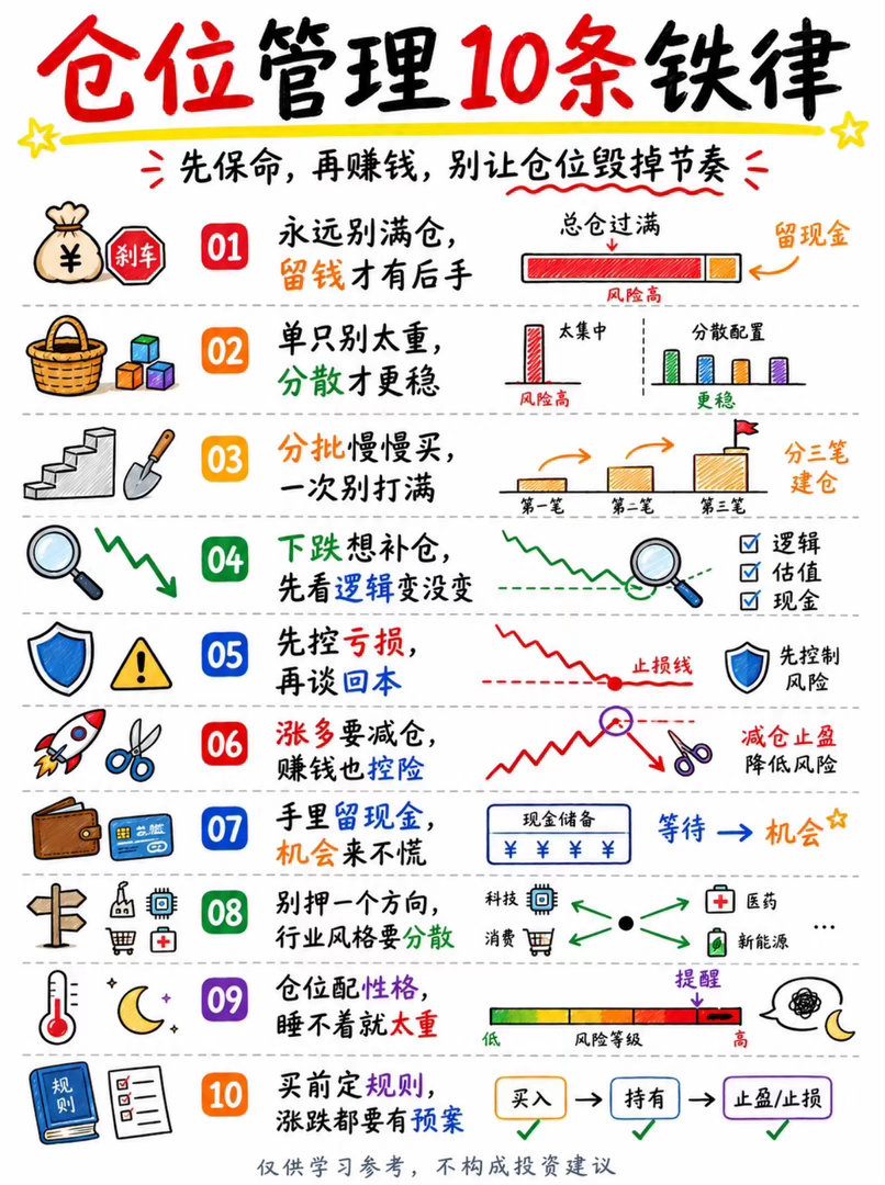 仓位管理10条：比会买更重要的是会控制做投资，最容易忽略的不是“买什么”，而是“