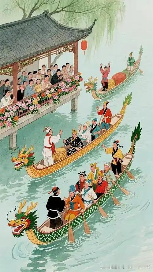 《午日处州禁竞渡》
——明・汤显祖
独写菖蒲竹叶杯，
莲城芳草踏初回。
情知不向