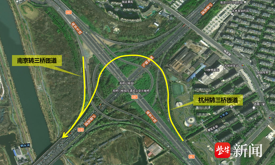 周五起绕城高桥门枢纽2条匝道封闭施工! 交警: 承天大道、石杨路高峰时段车流将增长
