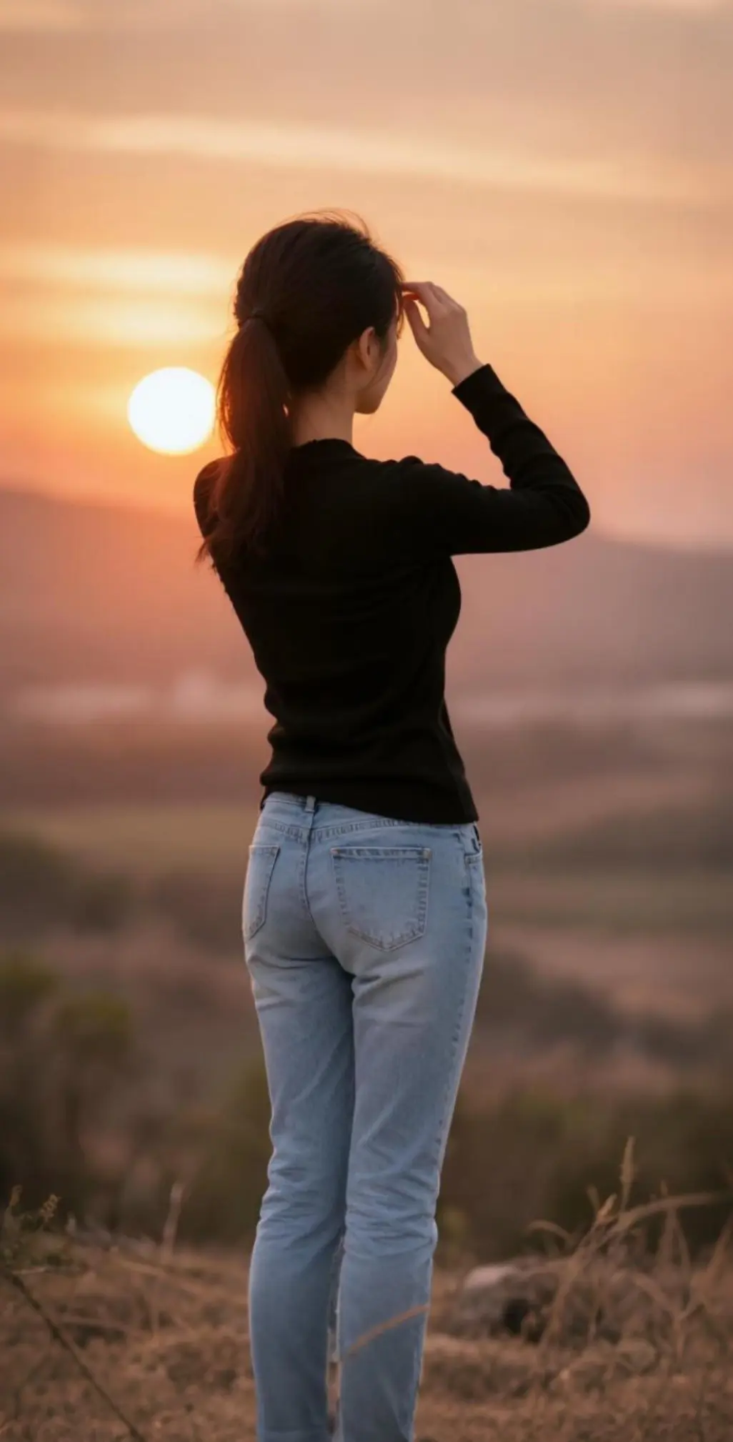 AI逆光背影照 随变ai随便玩