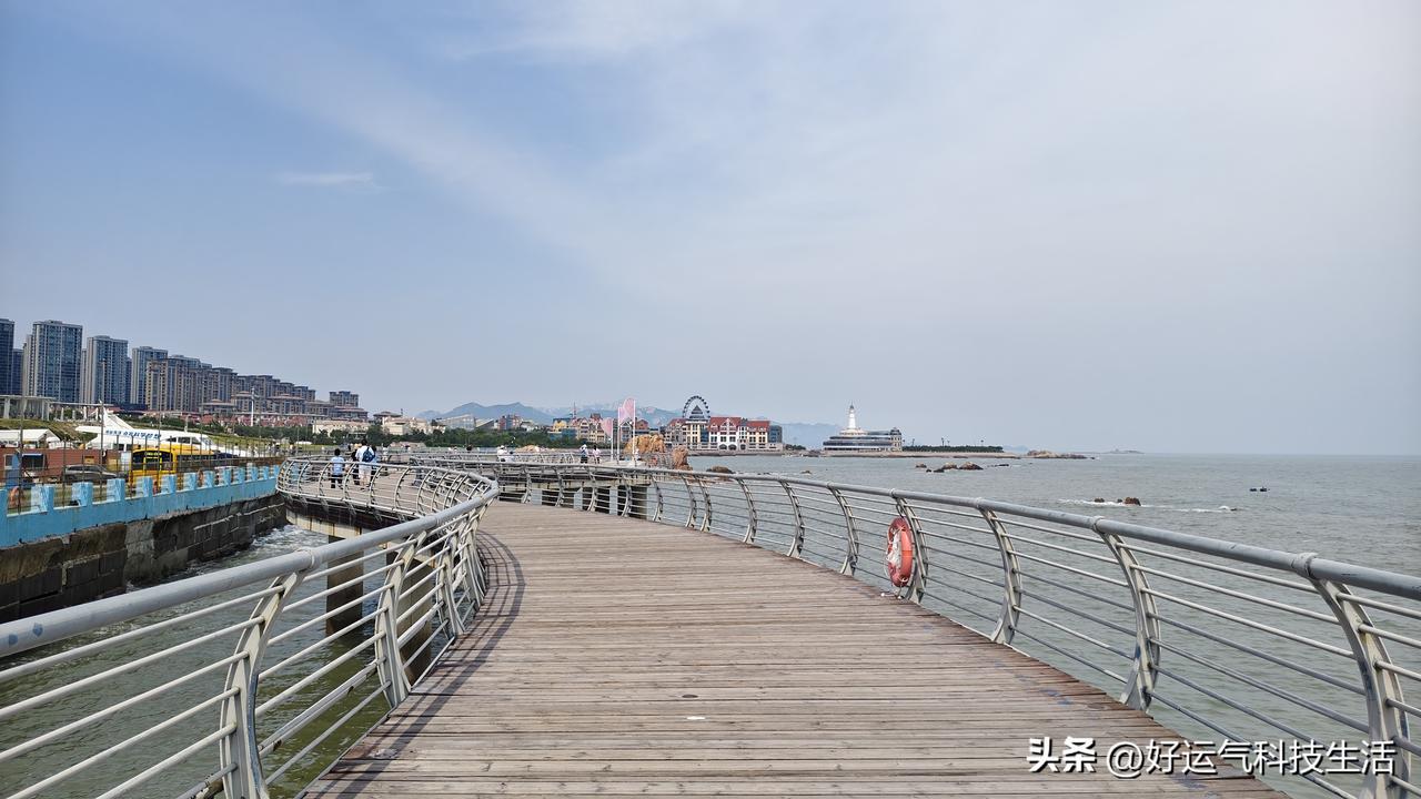 六一打卡青岛小麦岛，返程顺路逛了相连的海之恋公园。

这里花海盛放，碧海沙滩尽收