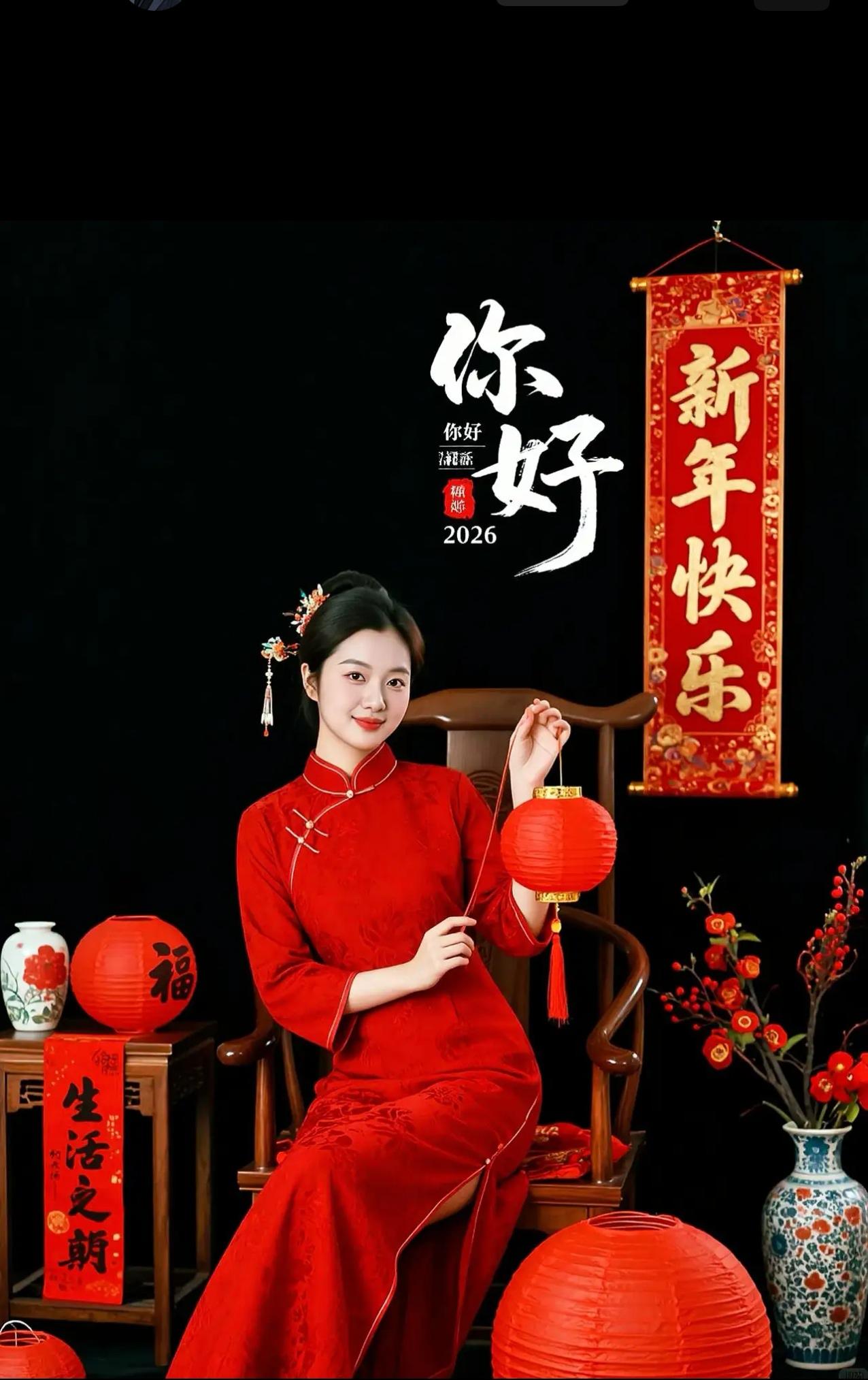 这组照片展现了一位年轻女性在不同场景中演绎新中式旗袍美学的系列写真。她身着多款设