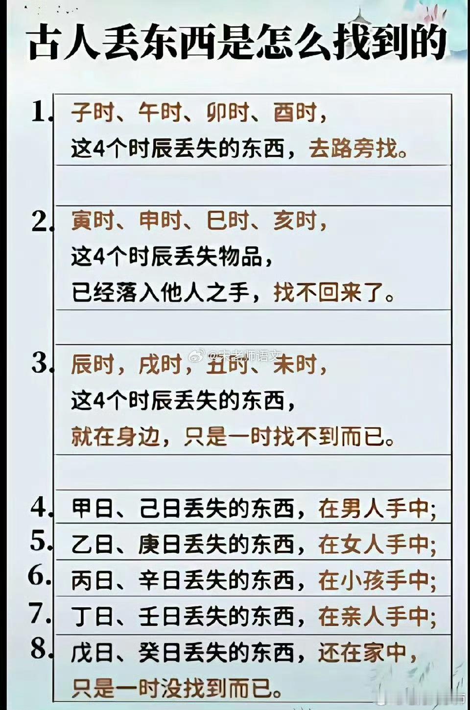 古人丟东西那是找？ 