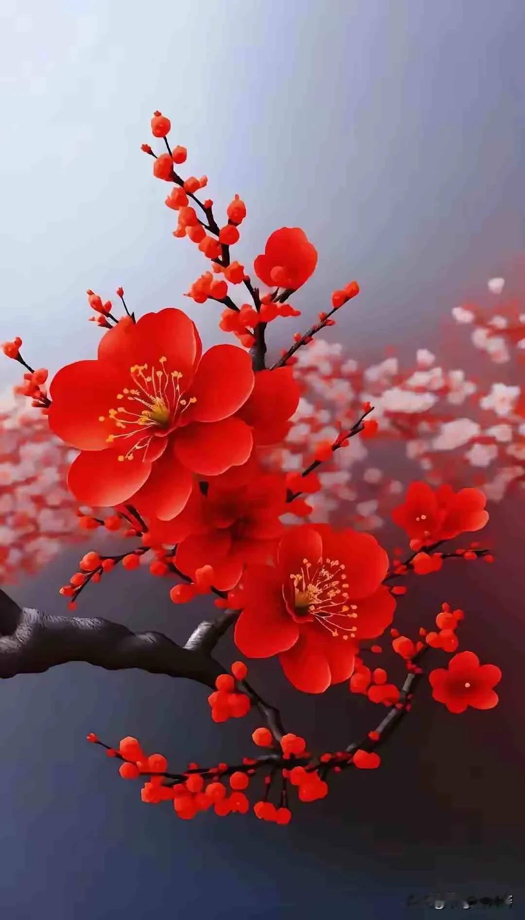 上联:  雪落梅花艳，
下联:  风来竹叶声。