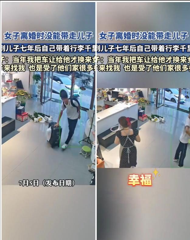 儿子千里寻母，几天以后发现，妈妈的新家是属于弟弟的，并不是自己的家。儿子7岁的时