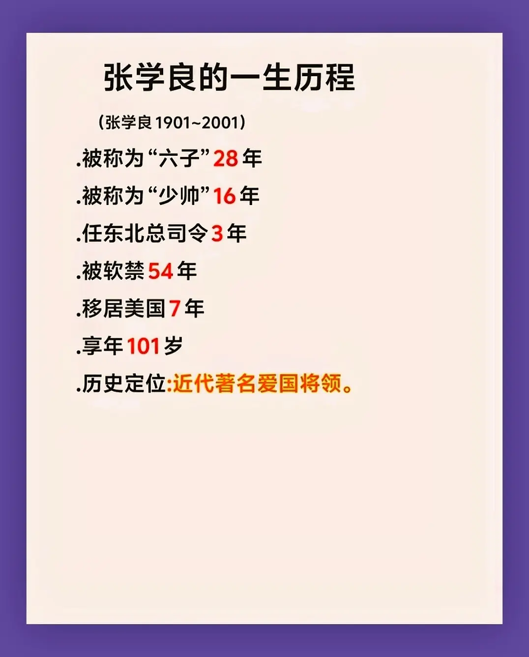 少帅张学良一生历程。少帅张学良一生历程