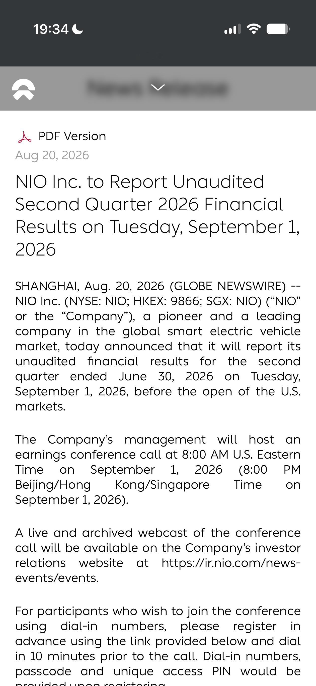9月1号发交付量 发财报 
