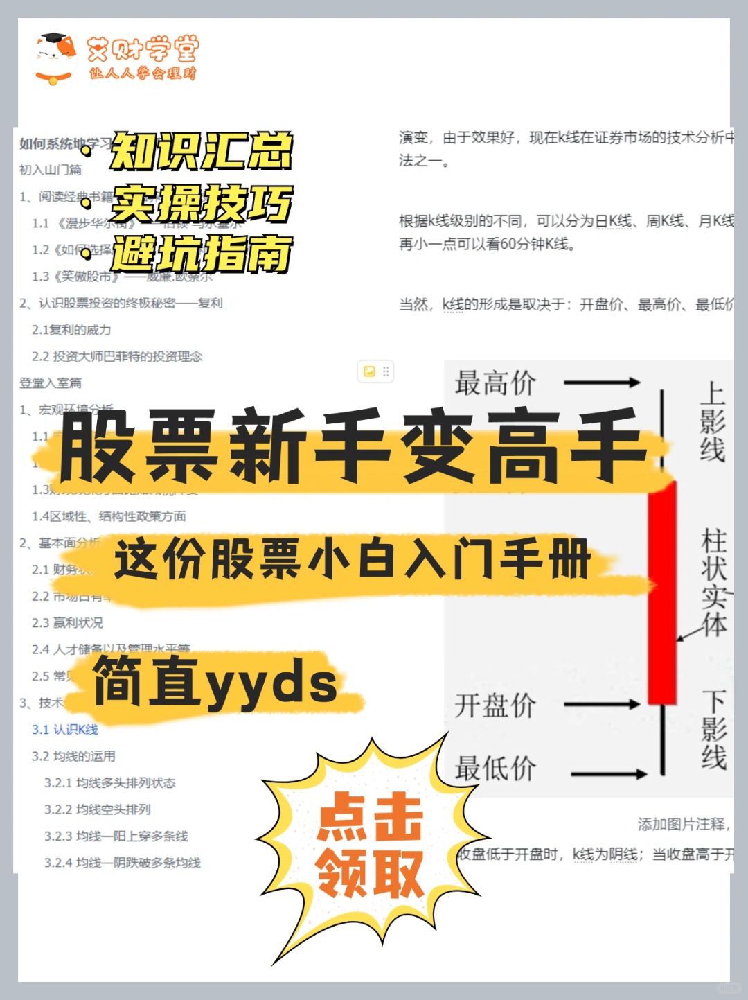 2024年福利，1万字的系统学习股票知识汇总