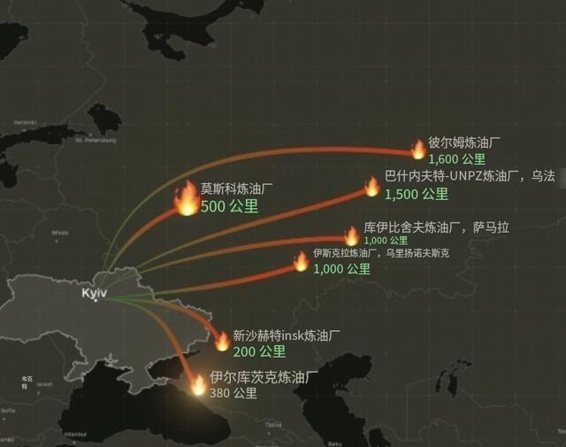 乌克兰这是全面报复，不计代价了，对俄罗斯六座炼油厂进行了轰炸，俄罗斯汽油生产面临
