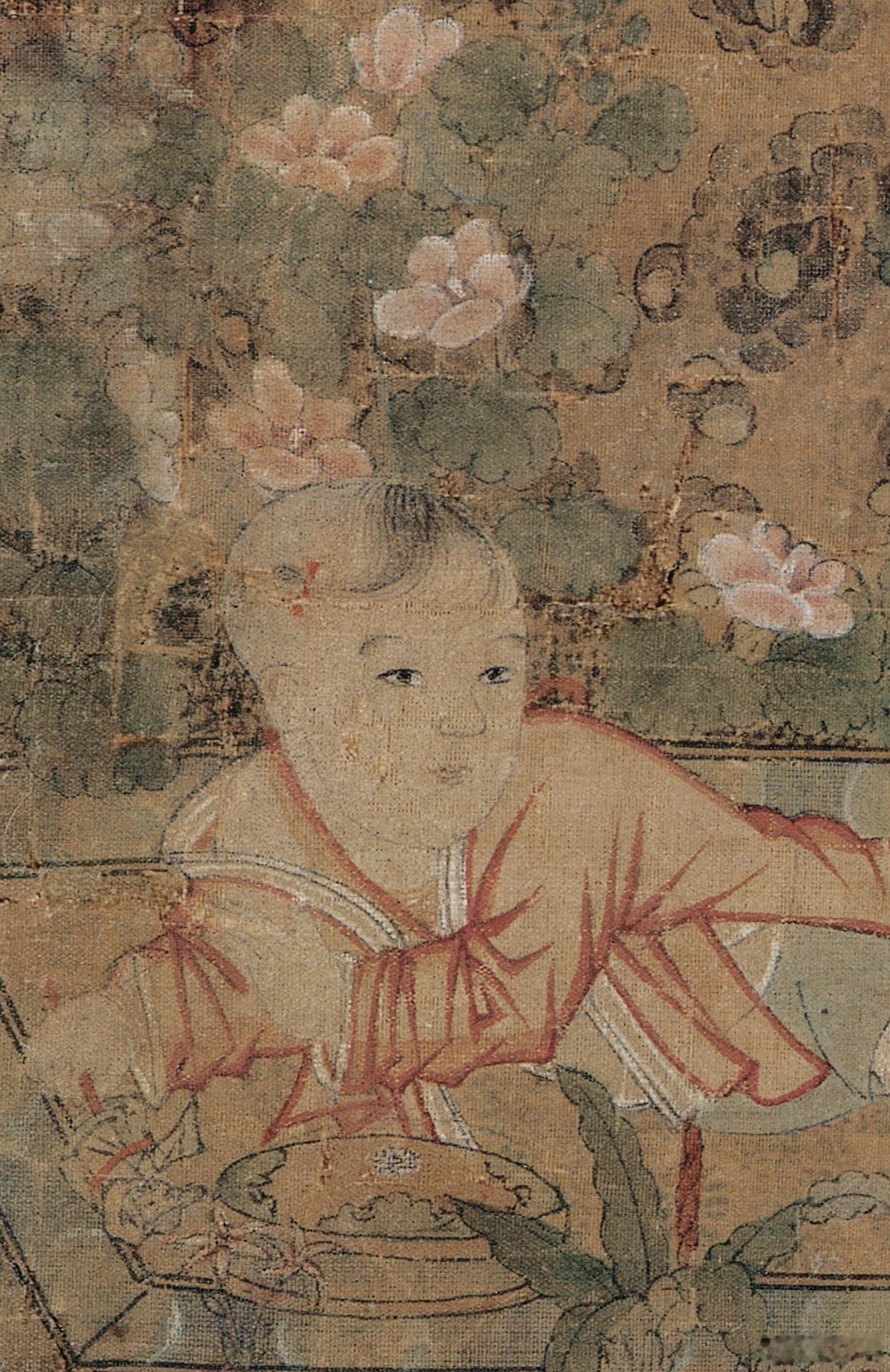 宋代小朋友人均一个项圈手里还拿个杖头傀儡 ​​​