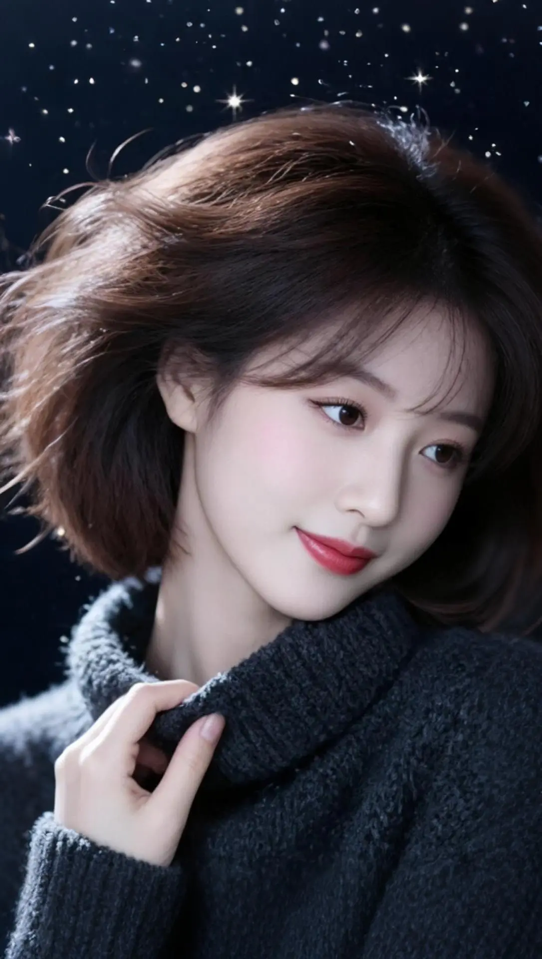 AI微卷毛衣写真 ai创作