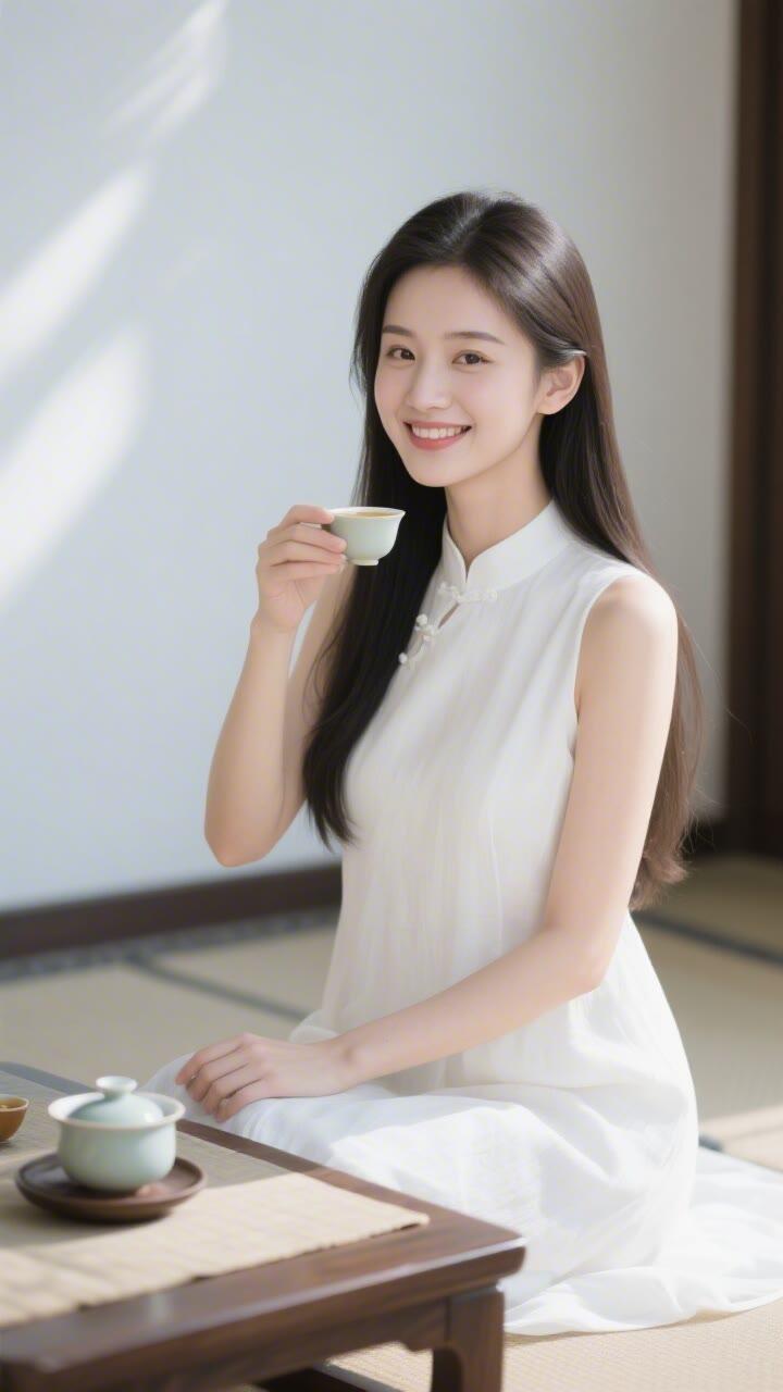 悠然自得，品茶时光，静享美好。