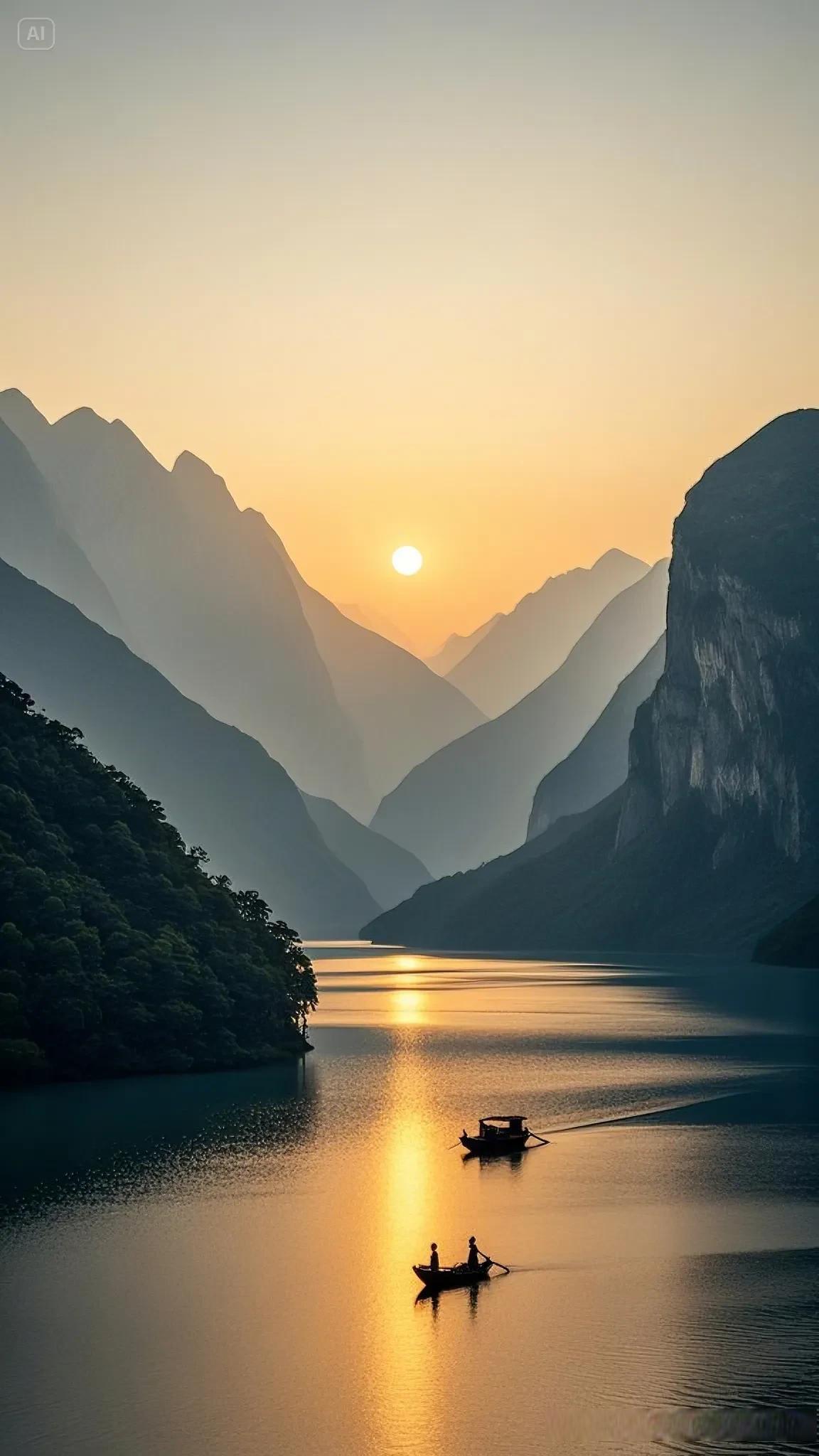 下联：镜面漾出万道金。

（图片来自网络）