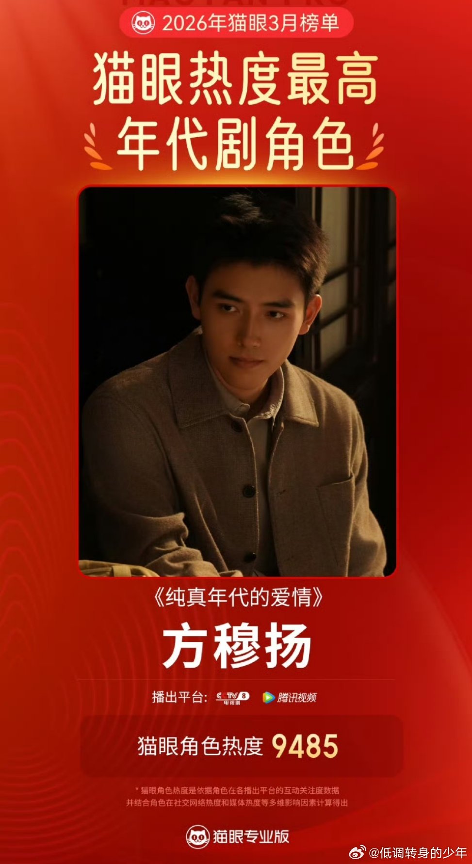 陈飞宇方穆扬腾讯第一季度剧集点播播放量陈飞宇《纯真年代的爱情》上榜TOP4累计点