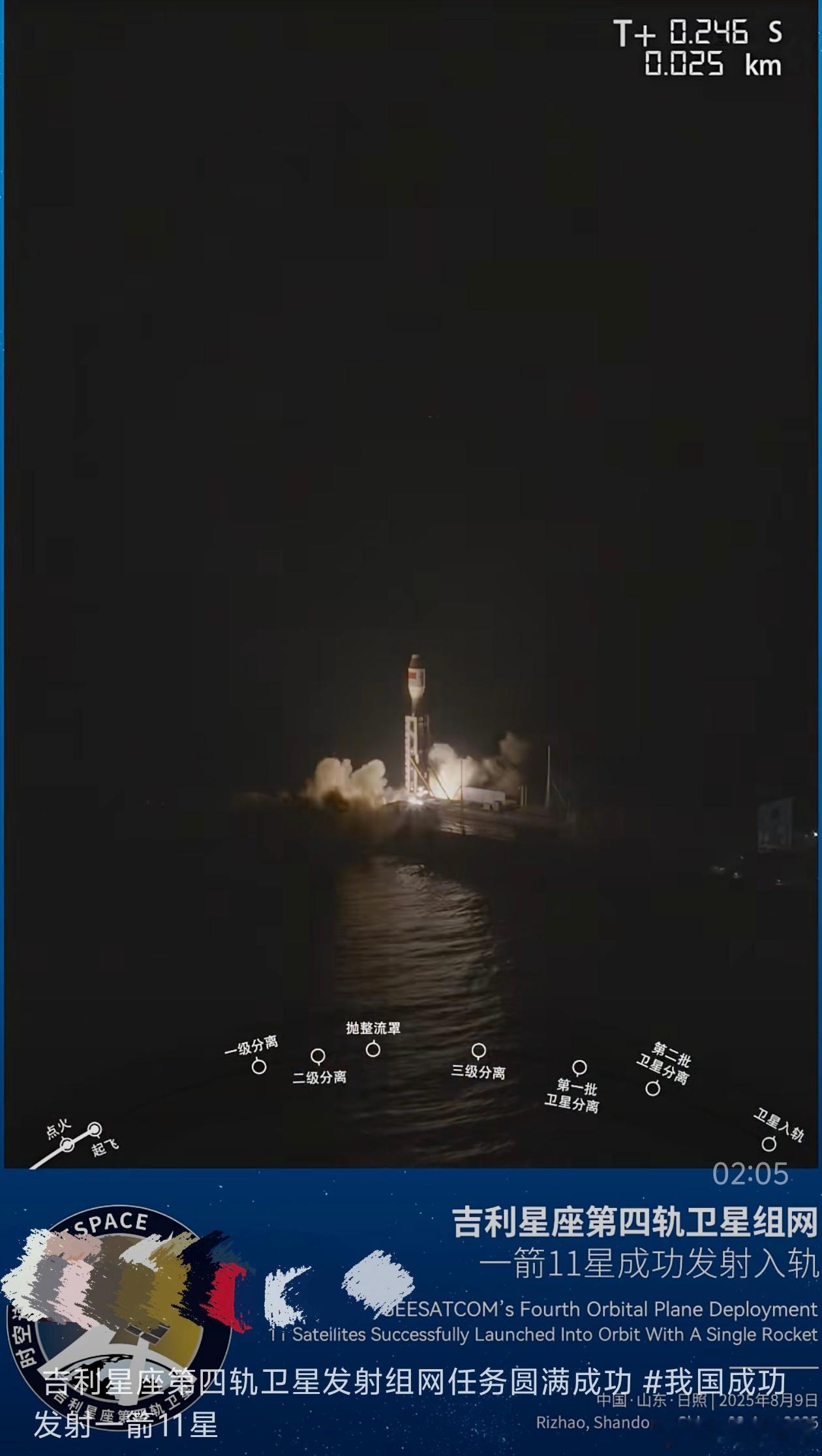 在一个没有宣传的地方2025年8月9凌晨「吉利星座」第四轨11星及“千里浩瀚”卫