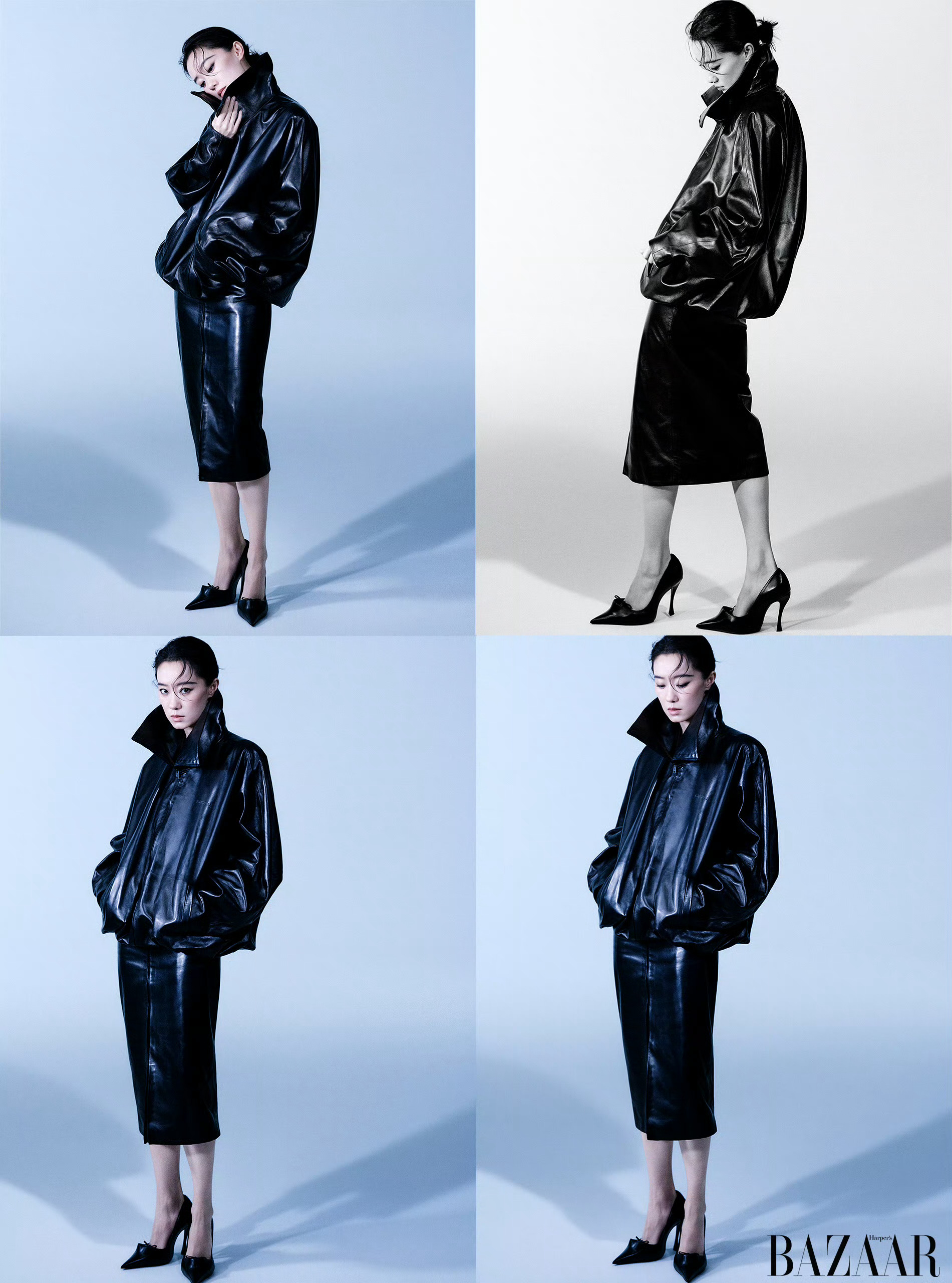 张小斐  时尚芭莎八月刊封面人物，穿着Balenciaga 冬季26系列亮相，新