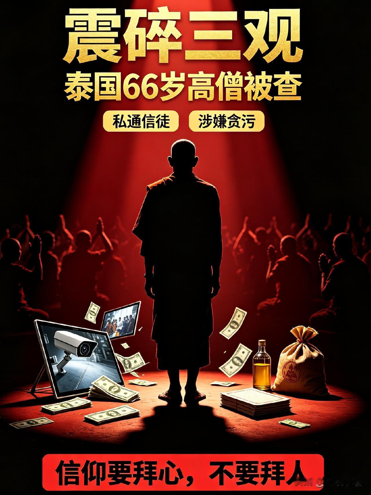 【震碎三观！泰国66岁高僧翻车：私通信徒、贪走上亿香油钱】
 
近期泰国佛教界爆