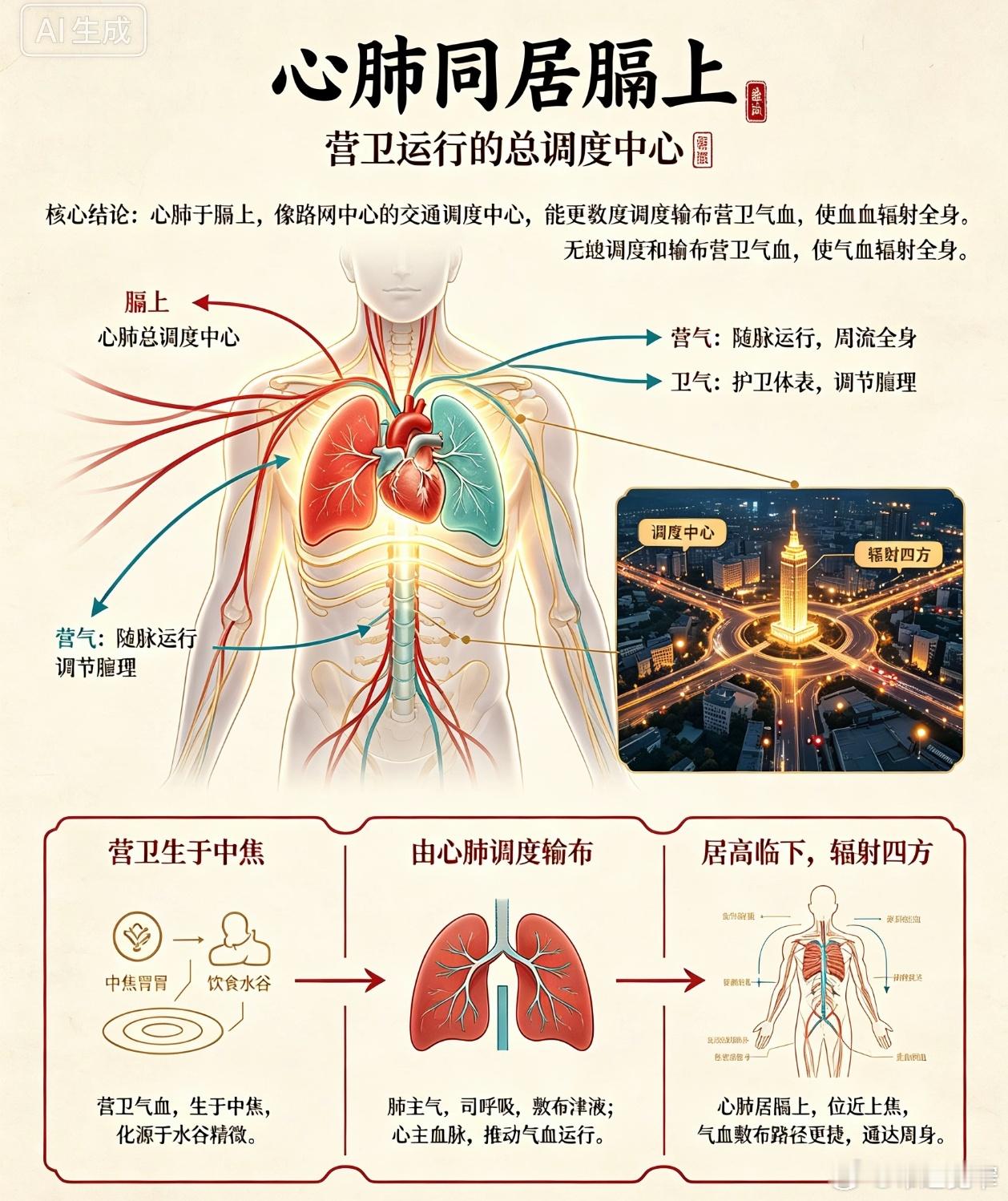 宽窄观察[超话] 《难经》第三十二难：为什么心和肺非要长在横膈膜上面？扁鹊说：它