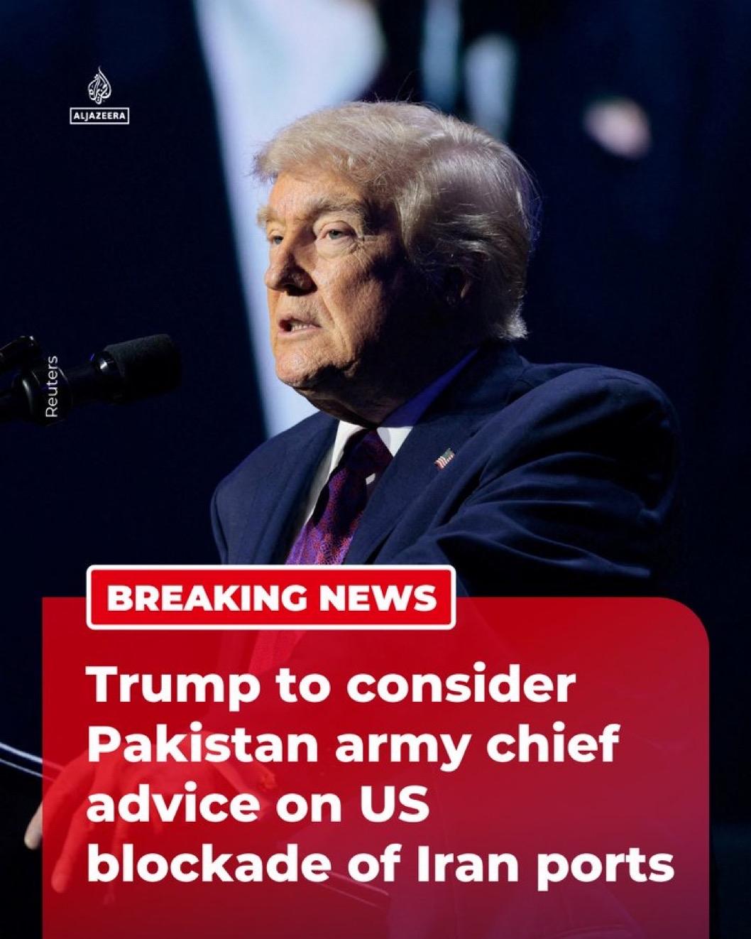 据一名巴基斯坦安全消息人士透露，特朗普在一次通话中告诉巴基斯坦陆军参谋长阿西姆·