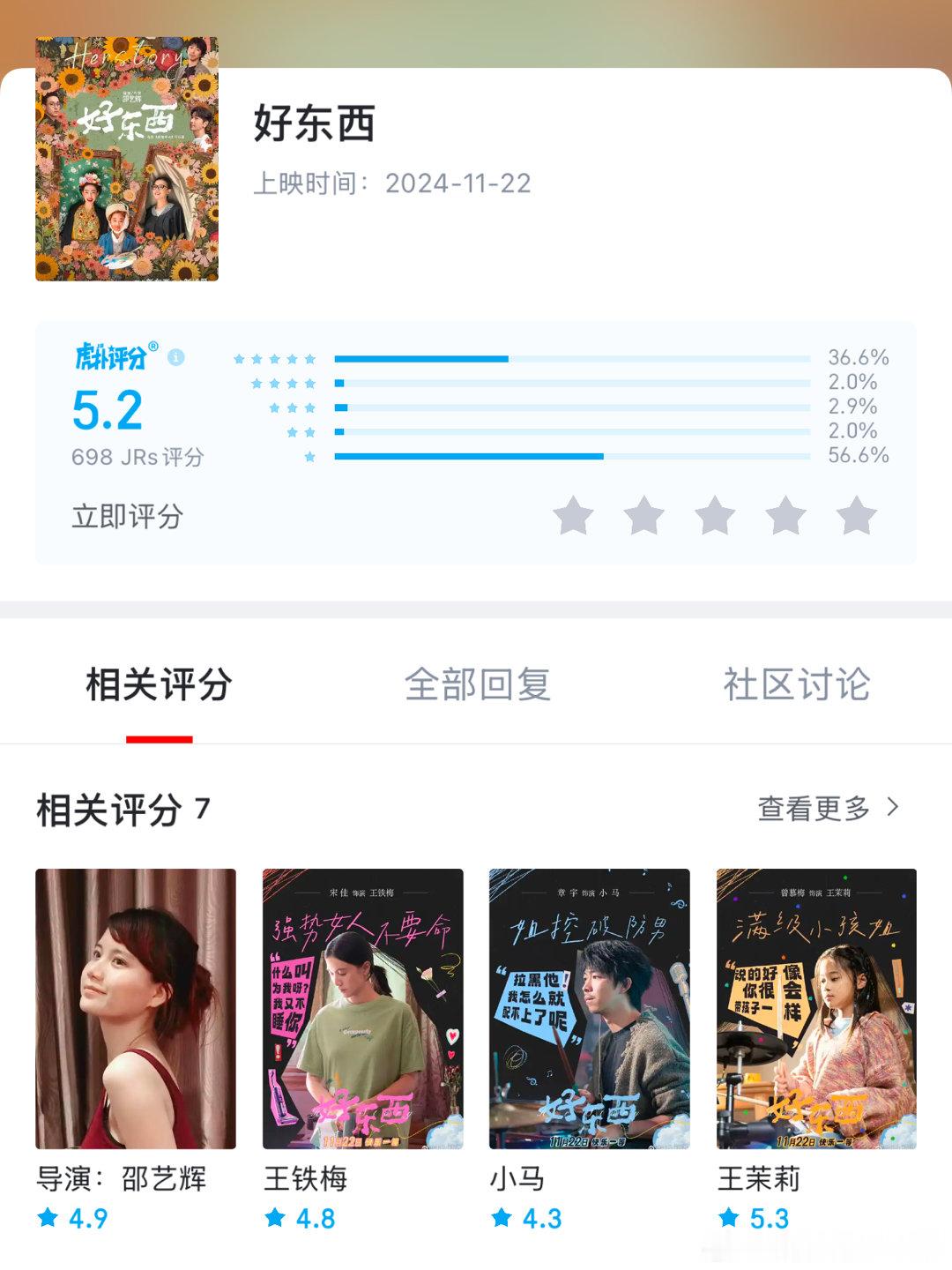 好东西 虎扑  电影《好东西》在虎扑收到了大量的一星差评，连带角色演员一起： 
