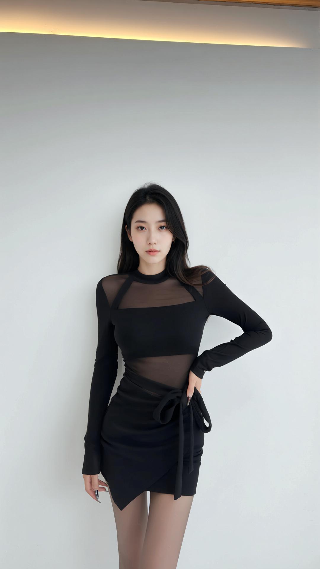 辣妹穿搭 纯欲风穿搭 辣妹黑色连衣裙 红色连衣裙