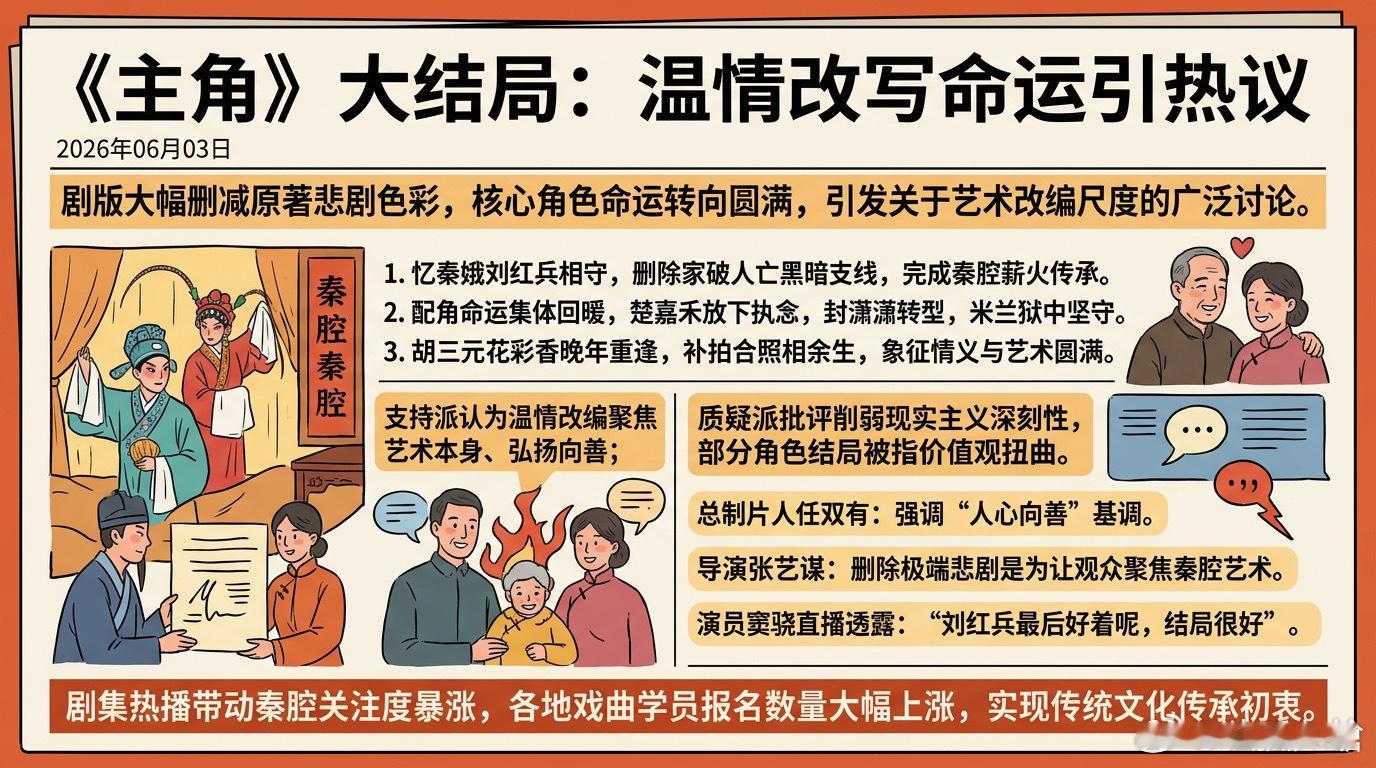 《主角》大结局两极争议：温情改写苦难，守住戏曲传承初心2026年爆款国产剧主角迎
