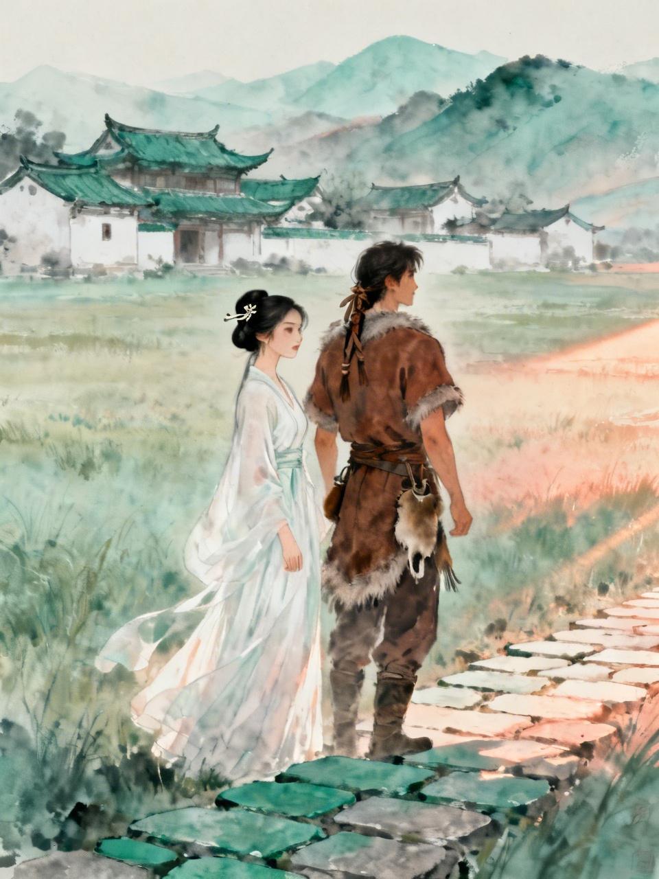 闭月羞花江南女，
粗犷豪迈塞北郎。
