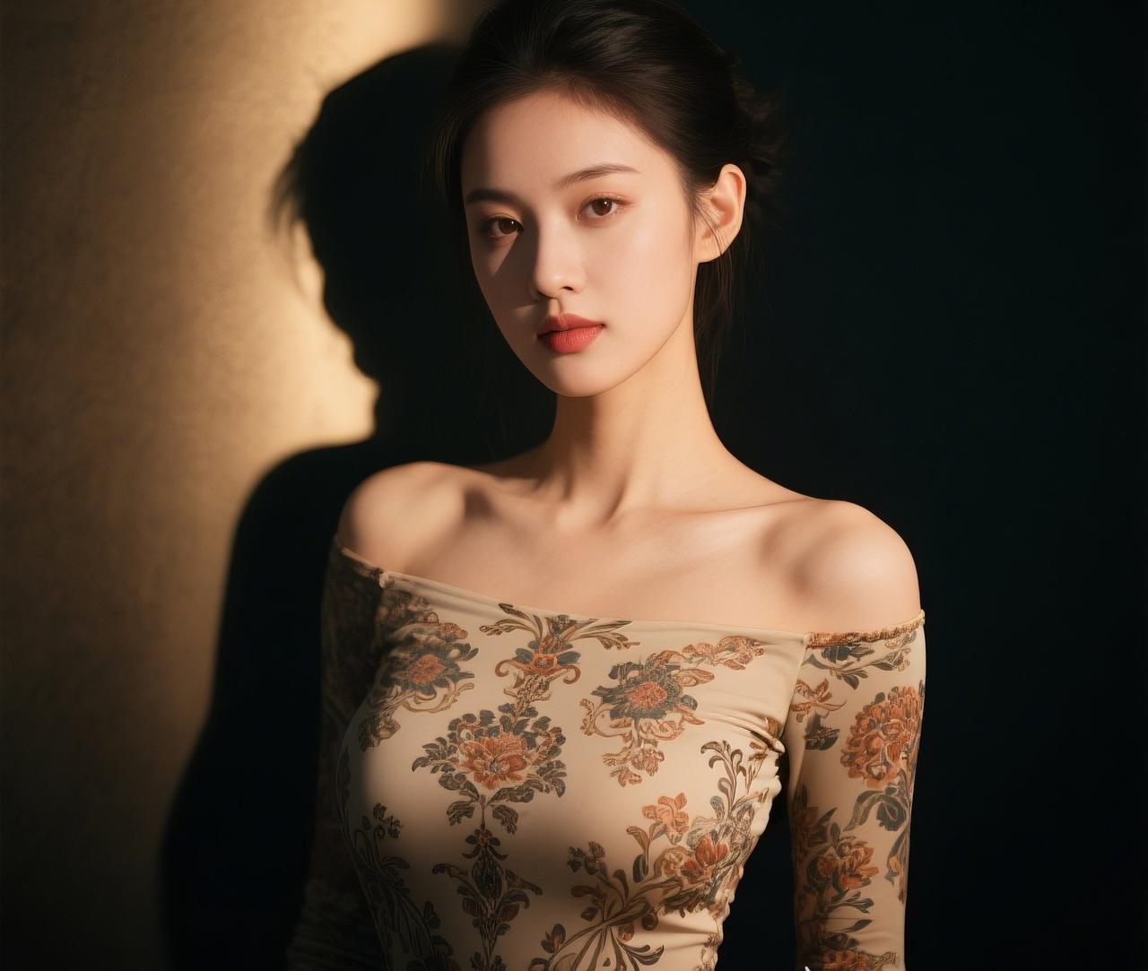 今天的露肩花上衣，爱惨了这复古调调