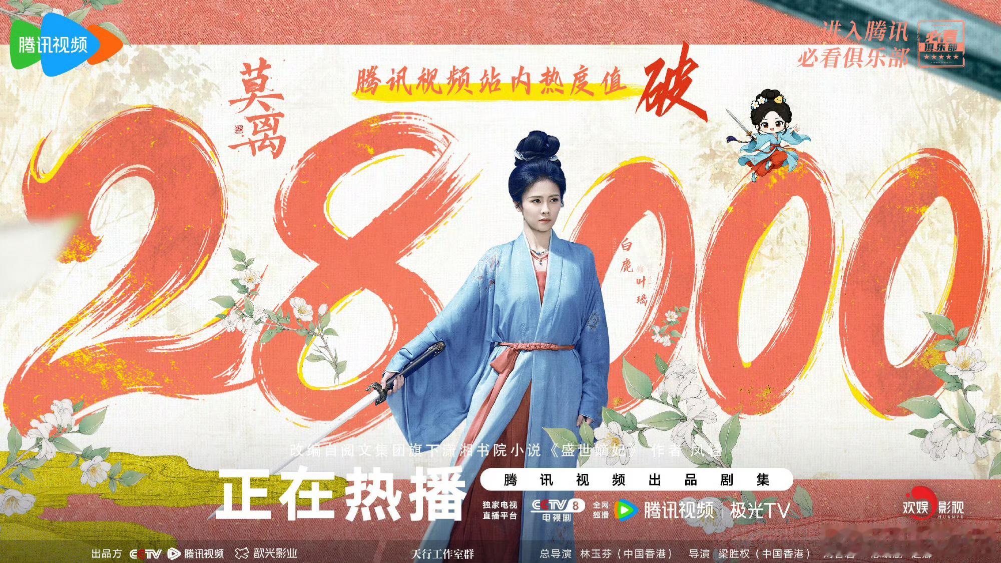 恭喜白鹿《莫离》腾讯站内热度破28000了，今晚剧情夯爆了，完全白鹿演技大赏，白