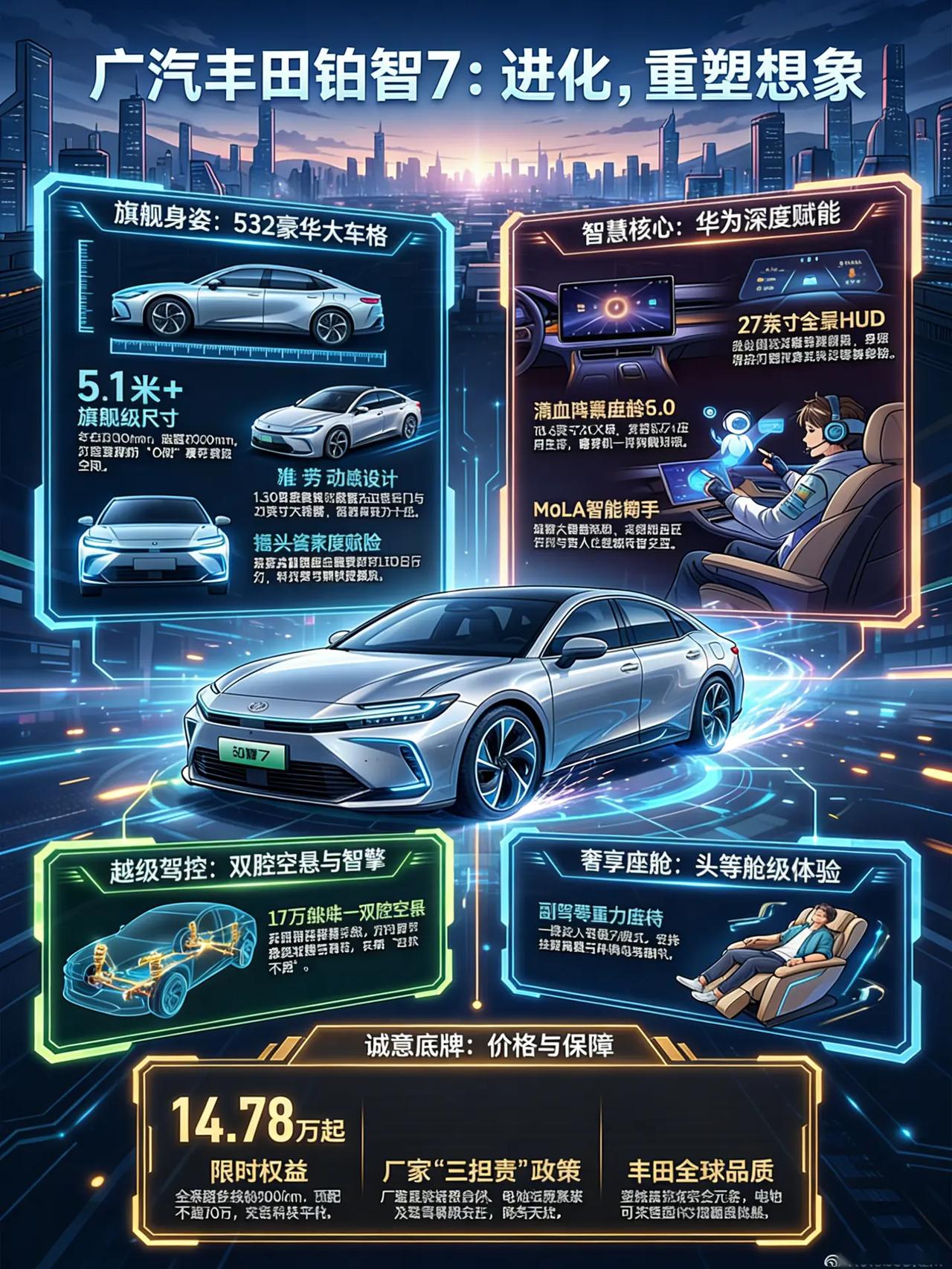 一图讲新车 广汽丰田铂智7。一图讲新车 广汽丰田铂智7铂智7上市限时补贴权益价1