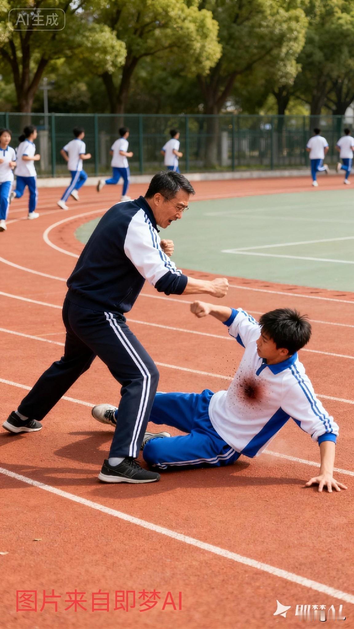 体育老师最“贵”的一拳，一拳半年工资没了。
   本市某小学体育冀老师，带六年级