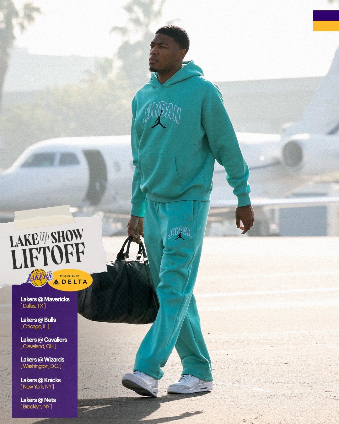 湖人队启程前往达拉斯🛫 