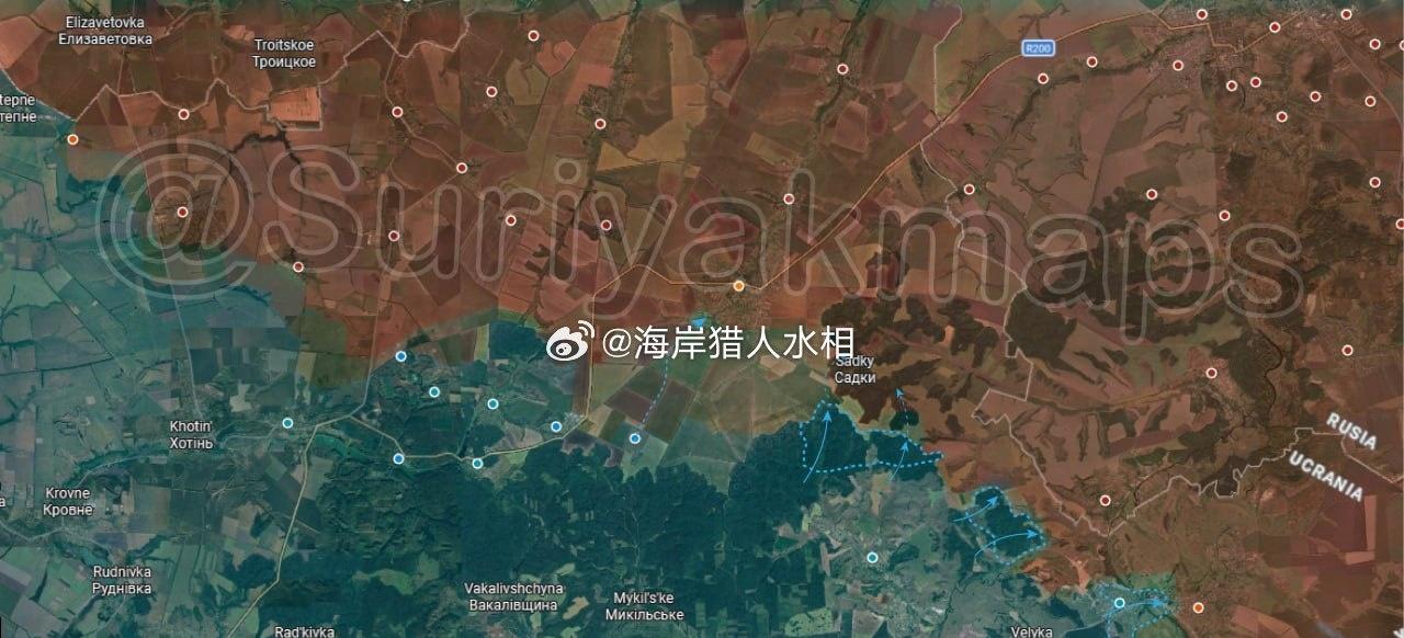 俄乌搏斗第1683-1689天：
苏梅和克拉斯诺皮利亚方向局势：在过去一周，乌方