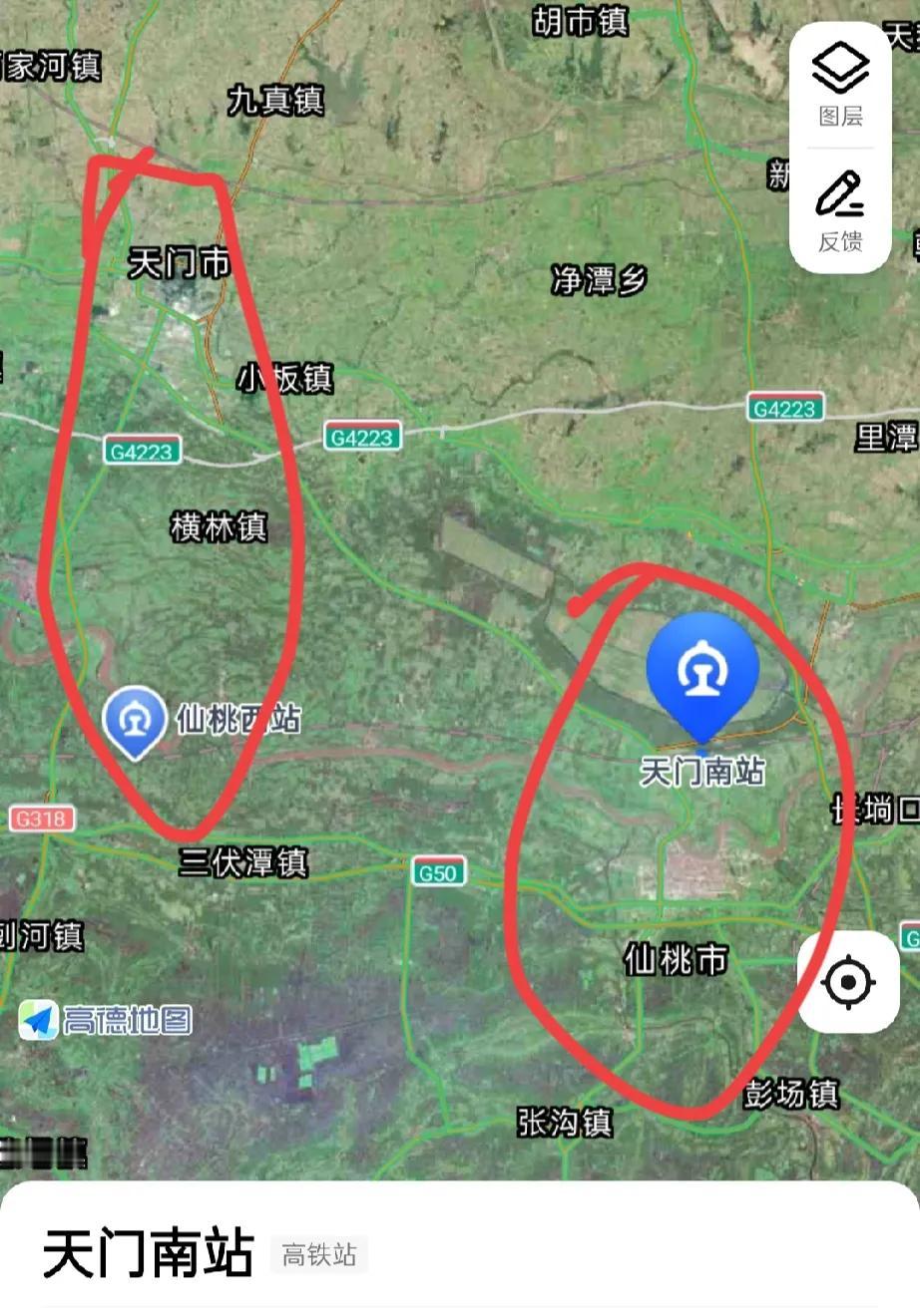 在湖北省有两个奇葩的高铁站，仙桃西站在天门市南部，天门南站在仙桃市北部，能不能调