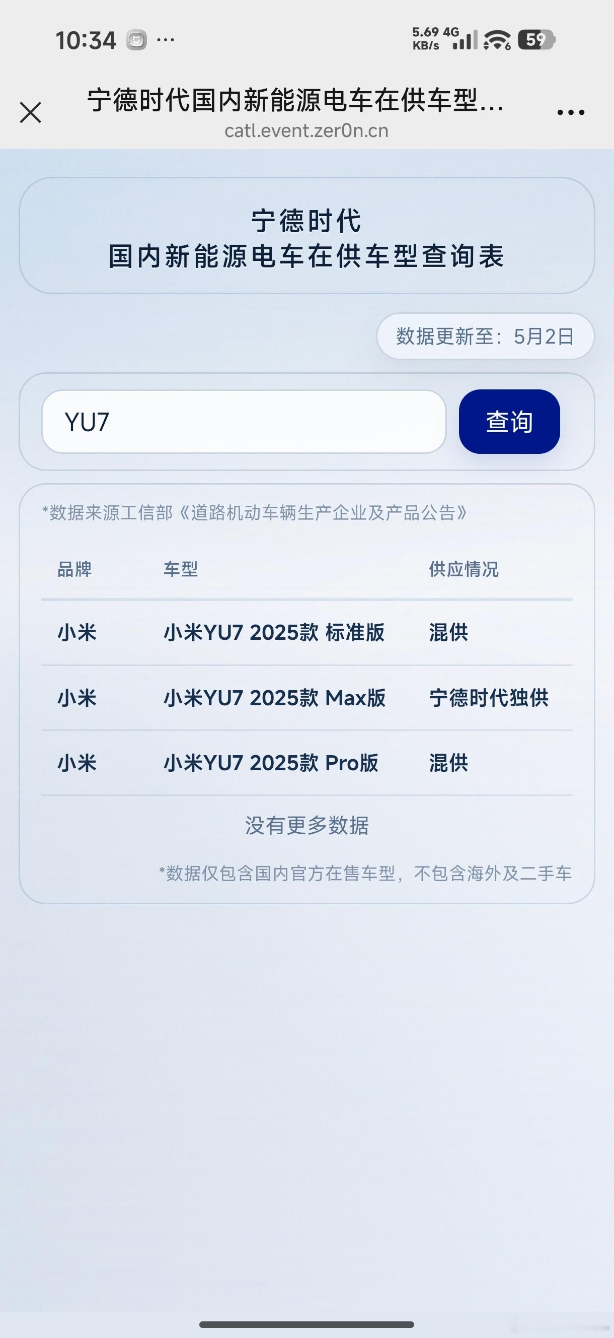 有意思，宁德时代提供这个车型搭载的查询，是想要干嘛呢？是为了宣传？还是让车主知道