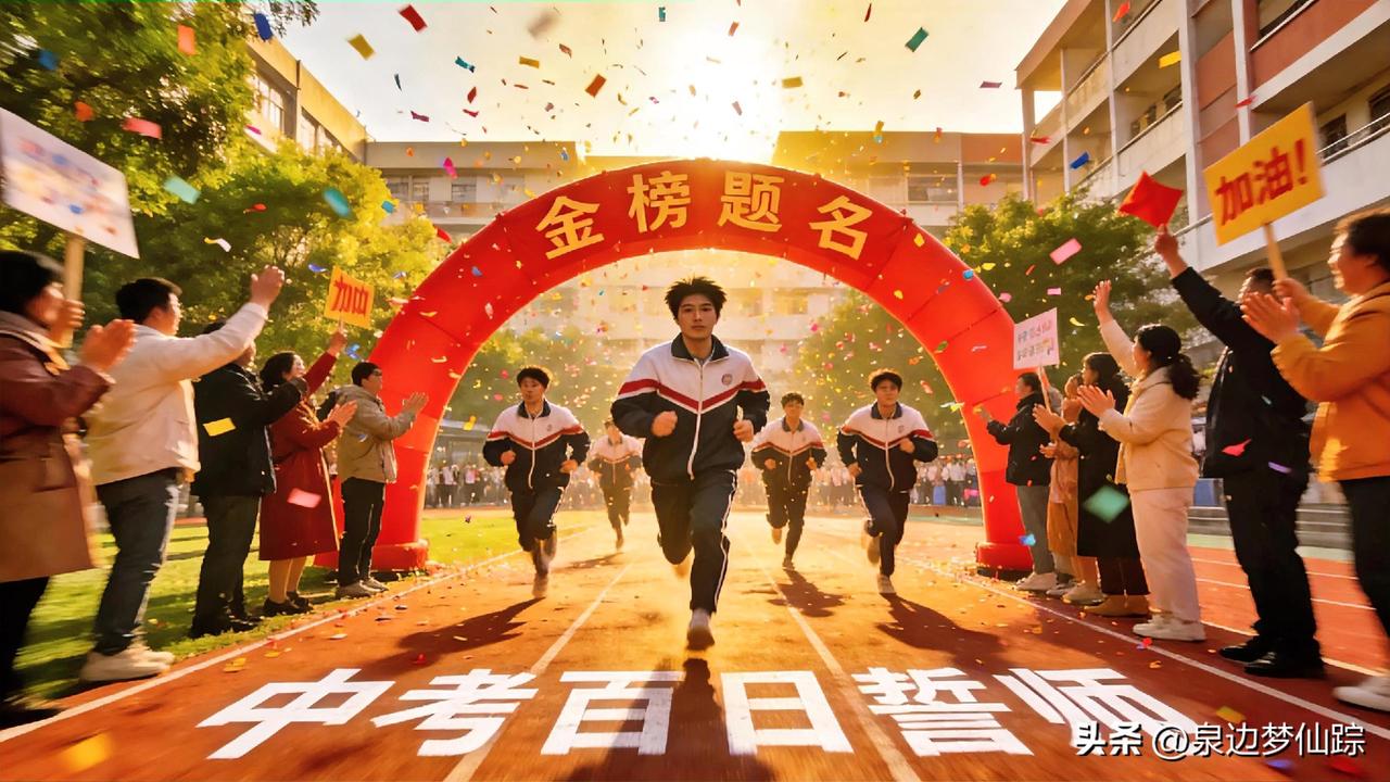 今天博罗县好多中学都搞起了中考百日誓师大会，场面真的燃爆了！
 
操场上红色跑道