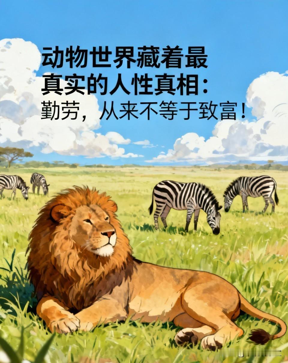 动物世界藏着最真实的人性真相：勤劳，从来不等于致富！
 
经常有人感慨，看完动物