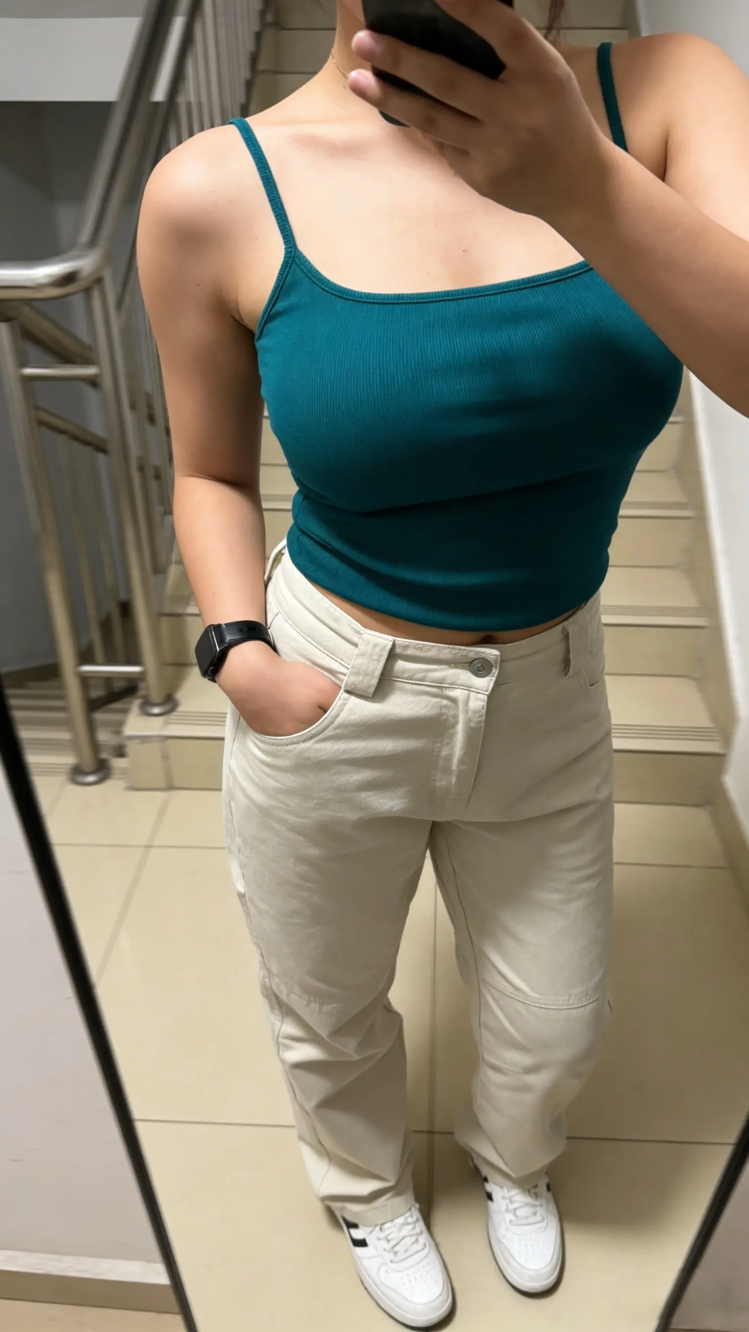 弯刀立裁拼接工装裤四季机能风可调节直筒裤简约透气休闲长裤