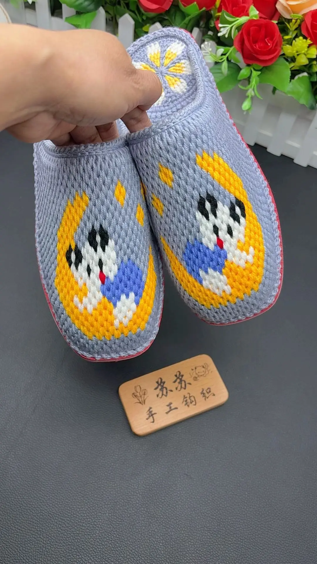 纯手工毛线拖鞋 作品每天更新 手工