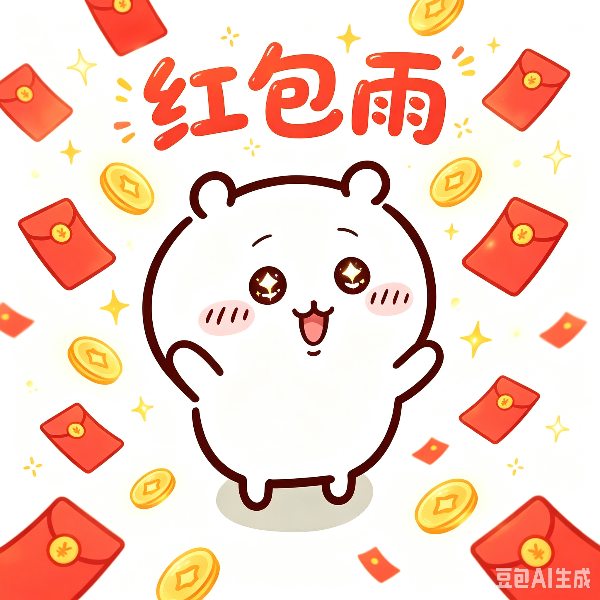 chiikawa 必须再来一组吉伊抢红包的表情包！（豆包ai生成）吉伊卡哇灵感共