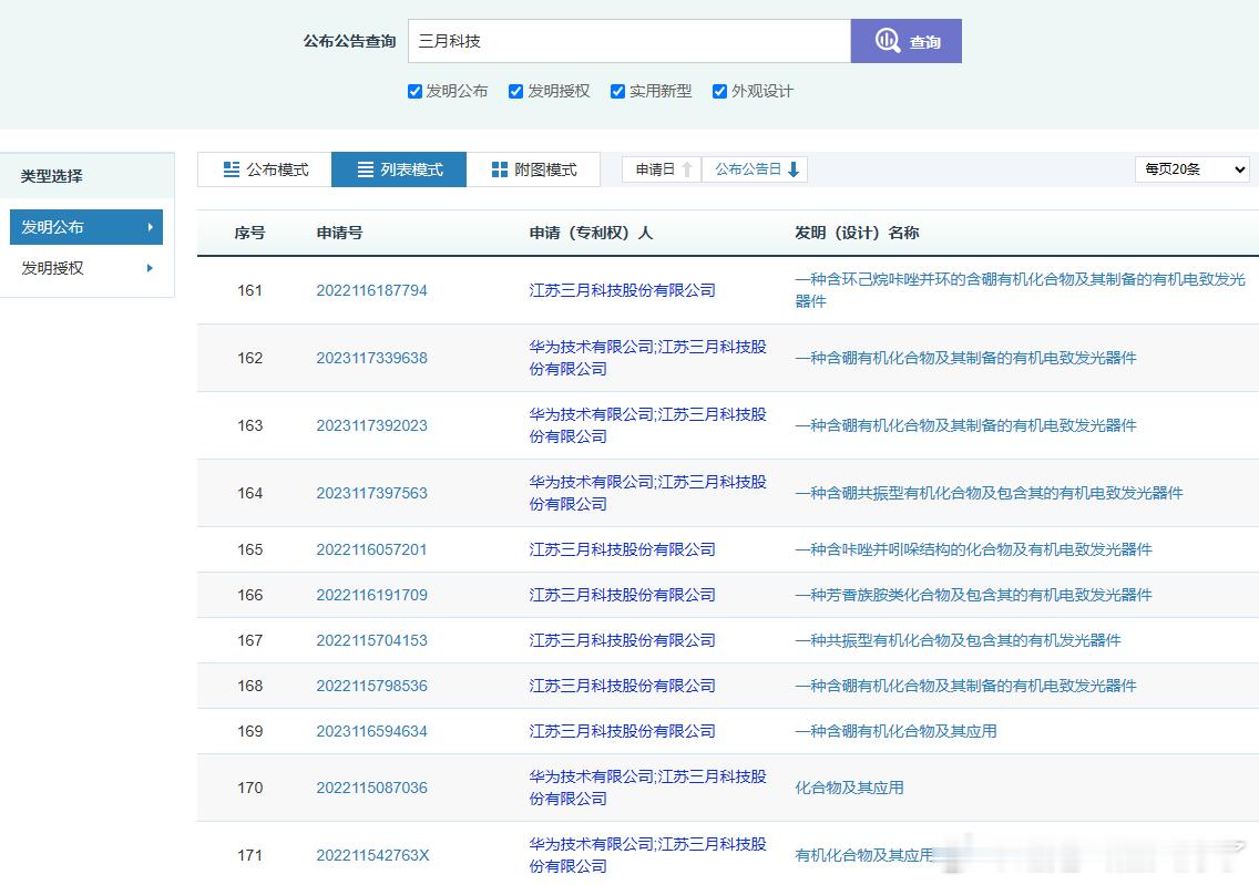 大概翻了一下三月科技在国家知识产权局的专利网站上的公开信息，挺有意思的。大部分专