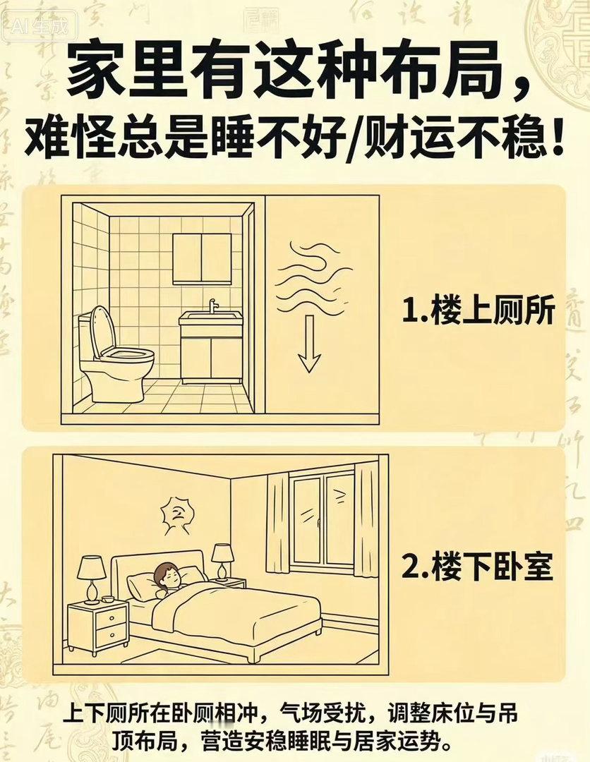 初心易学老肖漫谈 现代大楼管线整体布设，整栋浴厕同位叠建。若贸然将浴厕改作卧房，
