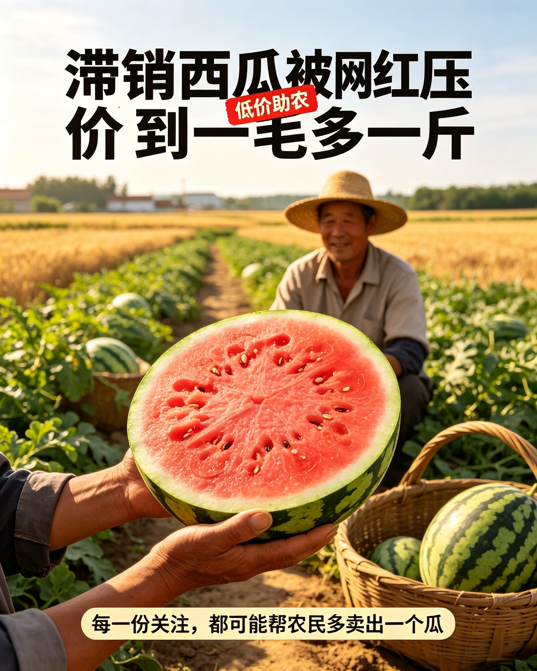 滞销西瓜被网红压价到一毛多一斤 “低价助农”？这是打着“助农”的旗号两头吃利啊！