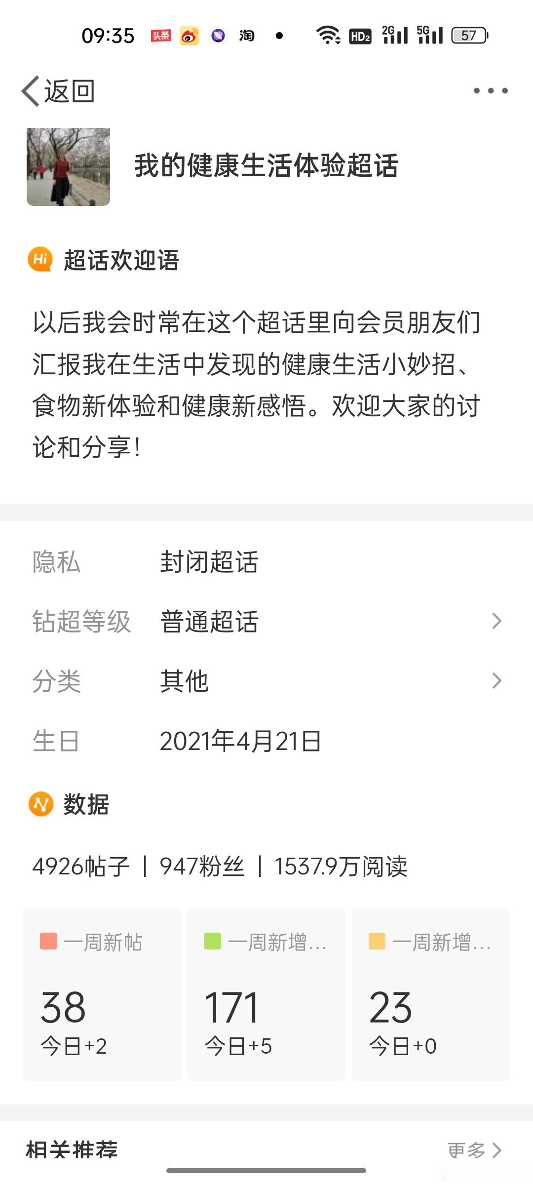 范老师这个超话《我的健康生活体验超话》创建于2021年4月21日，作为范老师的铁
