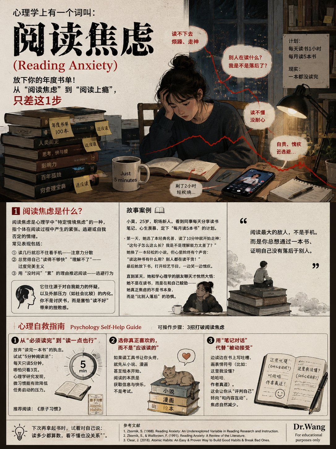 “当阅读从兴趣变成任务，大脑会自动产生抗拒。”如何克服阅读焦虑？ 