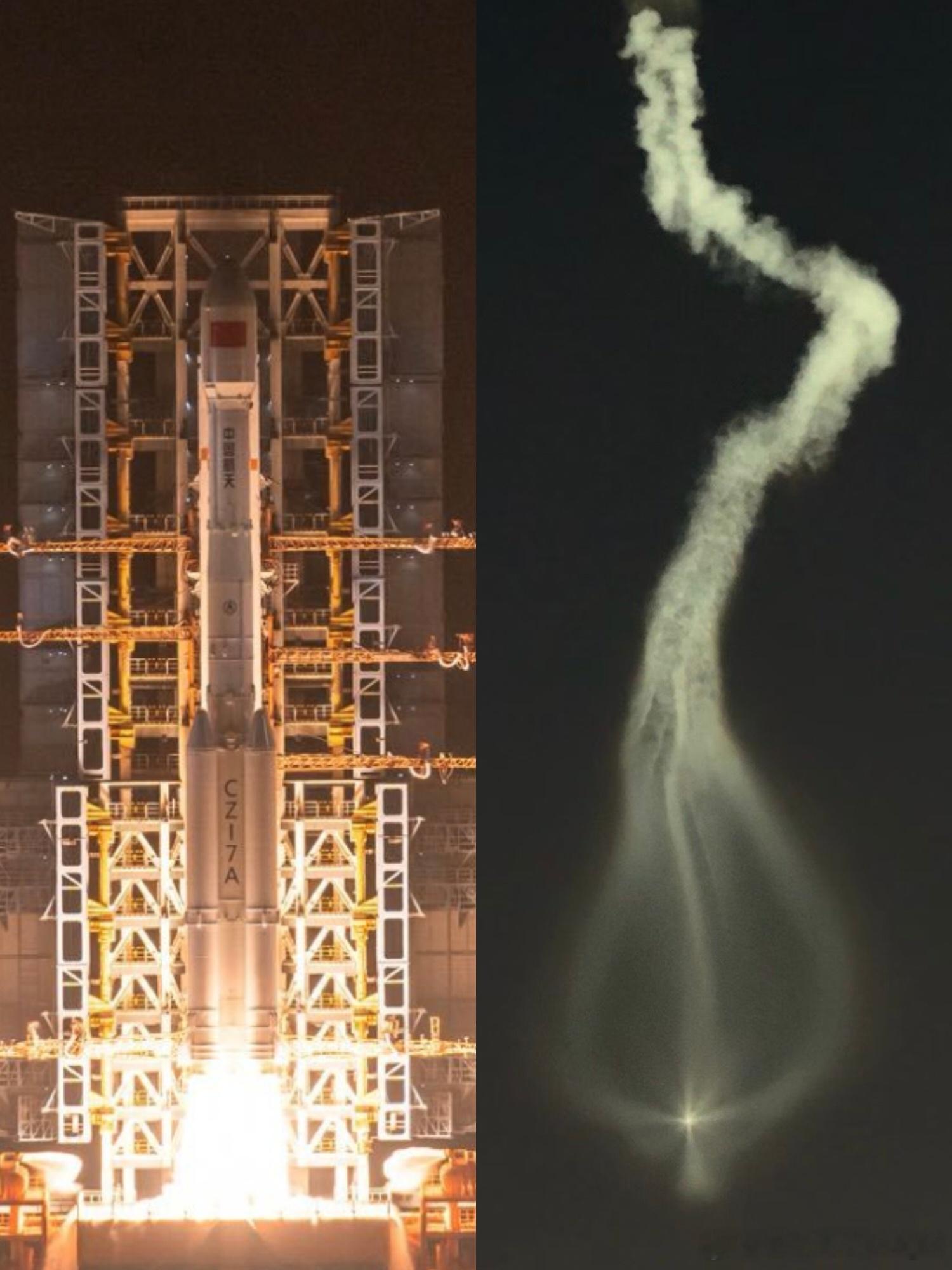 2025年终收官大戏，长征七号甲遥七再现火箭云浪漫时刻，将实践29号A、B星发射