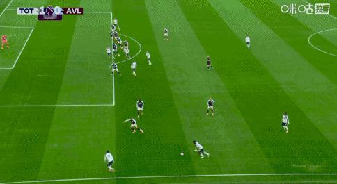 GOAL！！热刺1-0维拉！！ 比赛第4分钟，斯宾塞传球库杜斯，库杜斯在左路起球